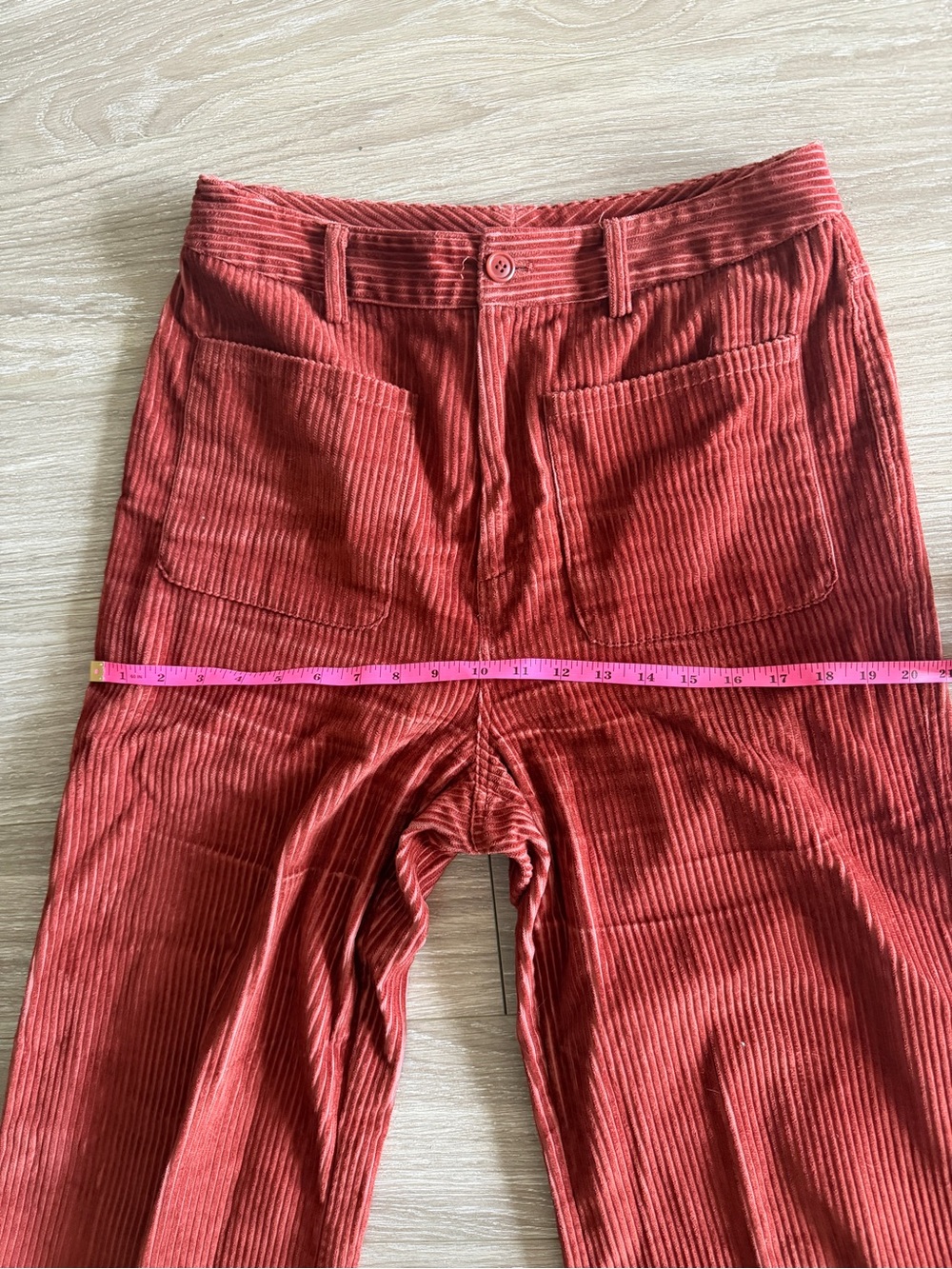 Ulla Johnson Cord Pants Copper High Rise Wide Leg size 8 Corduroy Designer - Picture 12 of 12